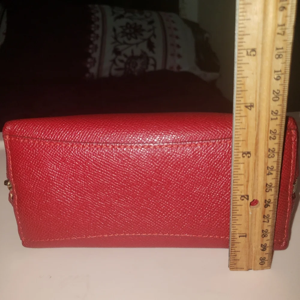 Coach Red Leather Cosmetic Toiletry Case